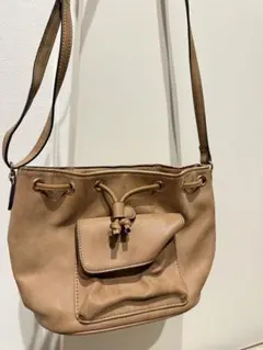 美品　ベージュ 巾着型 ショルダーバッグ　beams ビームス　ビームスハート