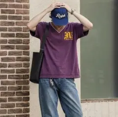 休日限定セール★　NIKE Vネック リンガーTシャツ（ L） ボルドー