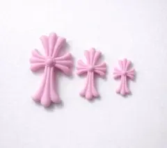 クロスパーツ 大中小セット ピンク ネイルパー 十字架 デコ