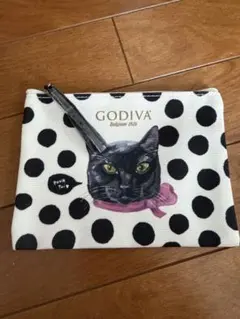 GODIVA 黒猫 ポーチ