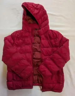 ユニクロ UNIQLO ライトウォームパデットパーカ レッド 140cm