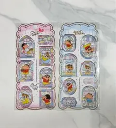 クレヨンしんちゃん ステンドグラス　シール　ステッカー　セット 2枚　公式