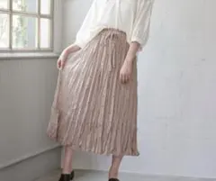 【美品】MAJESTIC LEGON ベージュ プリーツスカート ドット 水玉のサムネイル