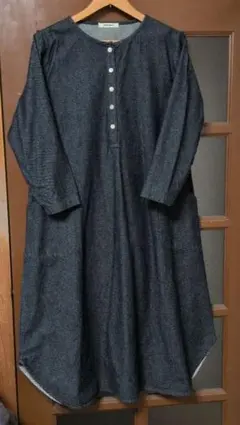 slone square ダークブルー ワンピース