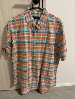Ralph Lauren 半袖シャツ L オレンジ系チェック