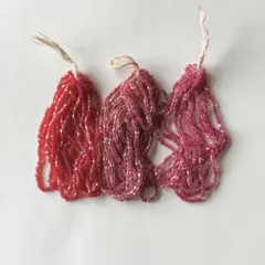 糸通し ヴィンテージビーズ ファセット　レッド系3種セット 28g