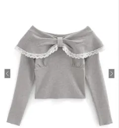 GRLグレイル lt79 2wayリボンレースニットトップス