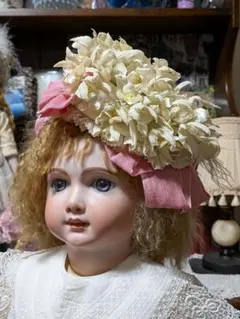 ビスクドール用ヘッドドレス　ファッシネーター　カクテルハット　ハンドメイド　布花