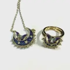 アナスイ 月と蝶 ネックレス 指輪（ゴールド）