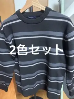 BACK NUMBER ボーダーニット クルーネック メンズのサムネイル