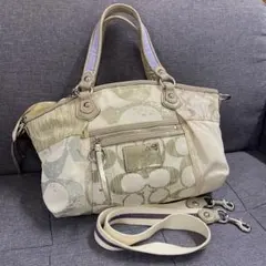 COACH ポピー シグネチャー パッチワーク ショルダーバッグ F152