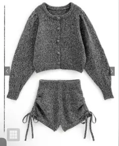 カーディガン×ドロストショートパンツニットセットアップ[an1699]