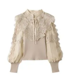 SNIDELレースカラーニットプルオーバー