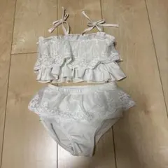 Cottoli ホワイトフリル水着セット 100cm