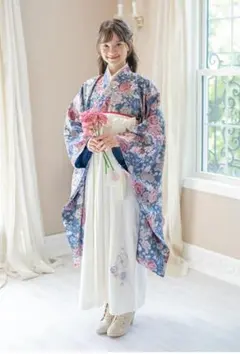 CC送料込みファスナー袴一体型着物ワンピース 八重桜[5]110㎝【M4324 