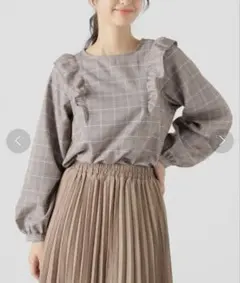 Honeys COLZA フリルブラウス 　チェック