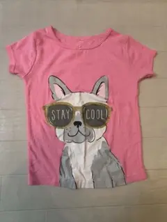 犬のイラスト Tシャツ ピンク