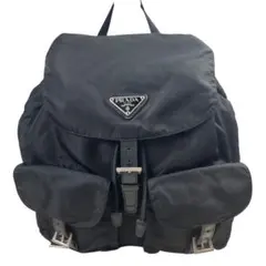 PRADA リュック　三角ロゴ　ナイロン　テスート　レザー　ブラック　巾着型