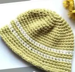 厚手　メランジ6　クラッシャーハット　クロシェハット　バケットハット