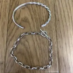 ヴィンテージ シルバー925 バングル　ブレスレット　セット　ナバホ　美品