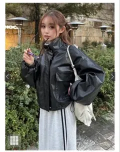 GRL　スタンドカラーレザーブルゾン［al251］