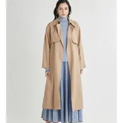 新品タグ付 ミラオーウェン リネン混後ろベンツガウントレンチコート 01