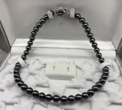 ダークグレーパールネックレス 約8mmサイズ