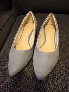 PLST ベージュ　スエード風 ハイヒールパンプス　22.5