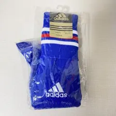 日本製 新品　アディダス サッカーソックス トリコロール 青　サムライブルー