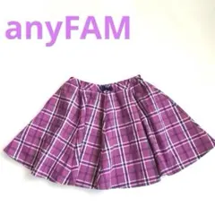 エニィファム　スカート　ピンク　チェック　フレアスカート　130