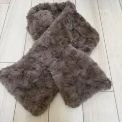 ファー マフラー　モカ