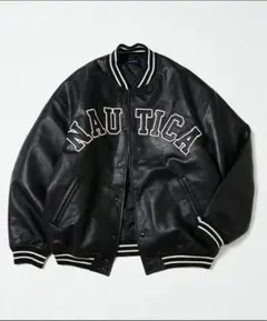 NAUTICA/Arch Logo Leather Award Jacket