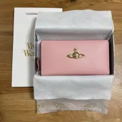 【新品未使用】Vivienne Westwoodラウンドファスナー長財布 ピンクのサムネイル