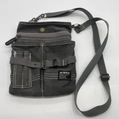 AVIREX 2WAY ショルダーバッグ ウエストポーチ キャンバス グレー