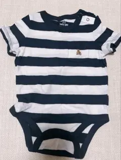 baby gap ネイビー・ホワイトストライプロンパース