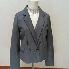 グレー ダブルブレスト テーラードジャケット