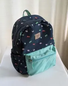 【入園準備】子供リュック　男の子　車柄　ネイビー　ハブバッグ