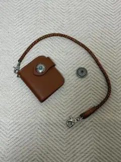 新品タグ付きBRAMAカナダ製DEERSKIN鹿革レザーウォレットブラウン小
