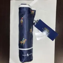 新品タグ付　ポロラルフローレン　紺　馬柄　ホースマーク　雨天専用折り畳み傘のサムネイル