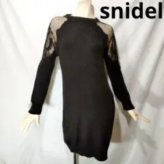 しーちゃん様ご購入分✨snidel 肩シースルー ニットワンピース 黒
