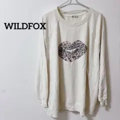 WILDFOX リッププリント 長袖トップス クリーム ビックサイズ ゆったりのサムネイル