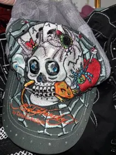 激レアEd Hardy スカル刺繍 メッシュキャップあおば着用のサムネイル