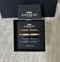 美品 COACH 3 Bangle Set バングルセット ローズゴールド