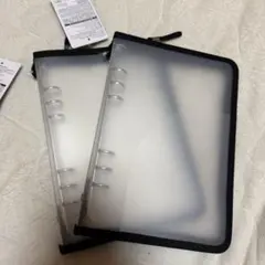 ダイソー 6 リングファイル　ブラック 黒 2個セット