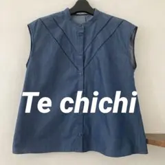 Te chichi テチチ　デニムハシゴレースブラウス