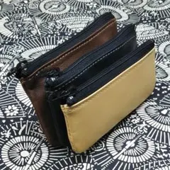 本革 レザー コインケース 小物入れ (3色) ハンドメイド 22935