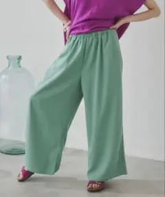 manana suerte マニャーナスエルテ スラックス パンツ ミント 中古