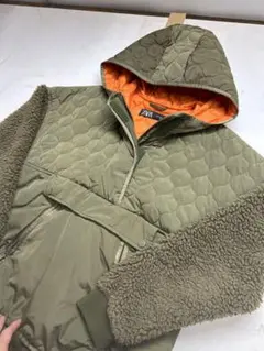 ZARA ボア　キルティング　ジャケット　パーカー