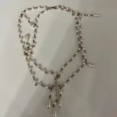 ホワイトパール多層ネックレス