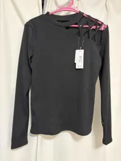 パンプキンポート　リブTシャツ　トップス　黒　Y2Kのサムネイル